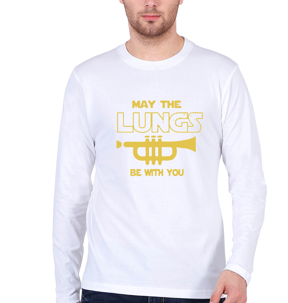 Trumpet Full Sleeves T-Shirt for Men-White-Ektarfa.online