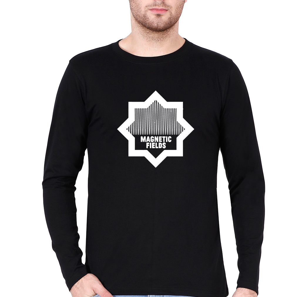 Magnetic fields Full Sleeves T-Shirt for Men-S(38 Inches)-Black-Ektarfa.online