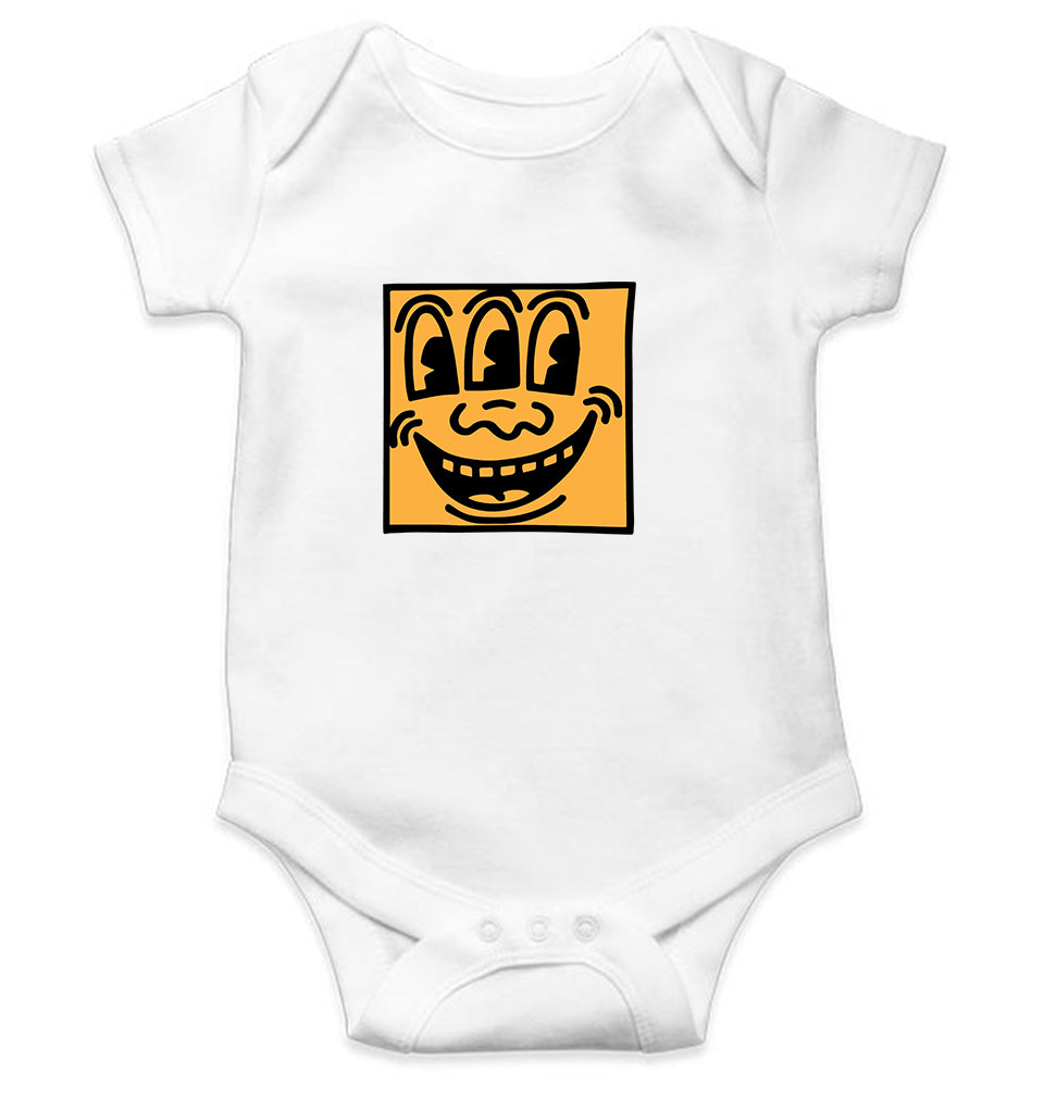 Keith Haring Funny Kids Romper Kids Romper For Baby Boy/Girl-0-5 Months(18 Inches)-White-Ektarfa.online