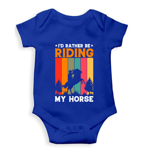 Horse Riding Kids Romper For Baby Boy/Girl-0-5 Months(18 Inches)-Royal Blue-Ektarfa.online