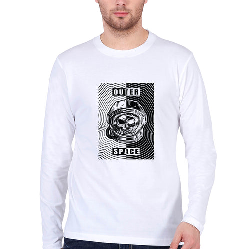 Outer Space Full Sleeves T-Shirt for Men-White-Ektarfa.online