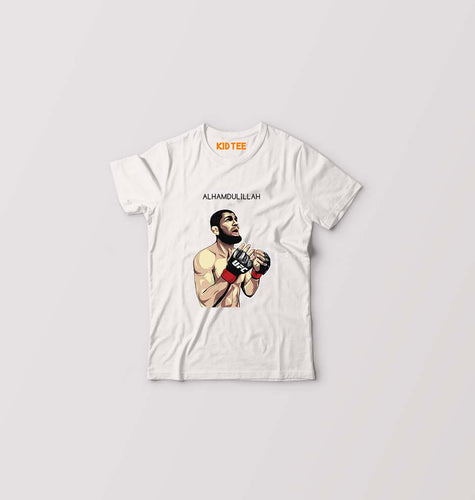 Khabib Nurmagomedov Kids T-Shirt for Boy/Girl-White-Ektarfa.online
