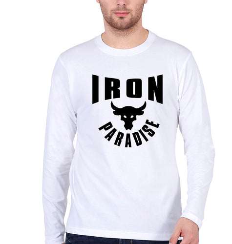 Iron Paradise Full Sleeves T-Shirt for Men-White-Ektarfa.online