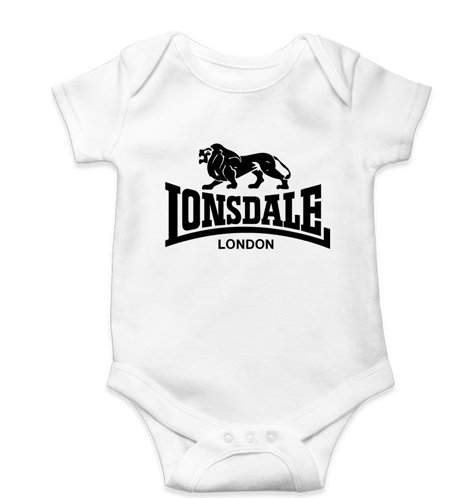 Lonsdale Kids Romper For Baby Boy/Girl-0-5 Months(18 Inches)-White-Ektarfa.online