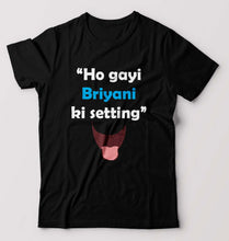 Load image into Gallery viewer, Biryani T-Shirt for Men-S(38 Inches)-Black-Ektarfa.online
