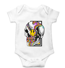 Load image into Gallery viewer, Trippy Psychedelic Skull Emoji Kids Romper For Baby Boy/Girl-White-Ektarfa.online
