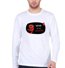 Load image into Gallery viewer, Dragon Full Sleeves T-Shirt for Men-S(38 Inches)-White-Ektarfa.online
