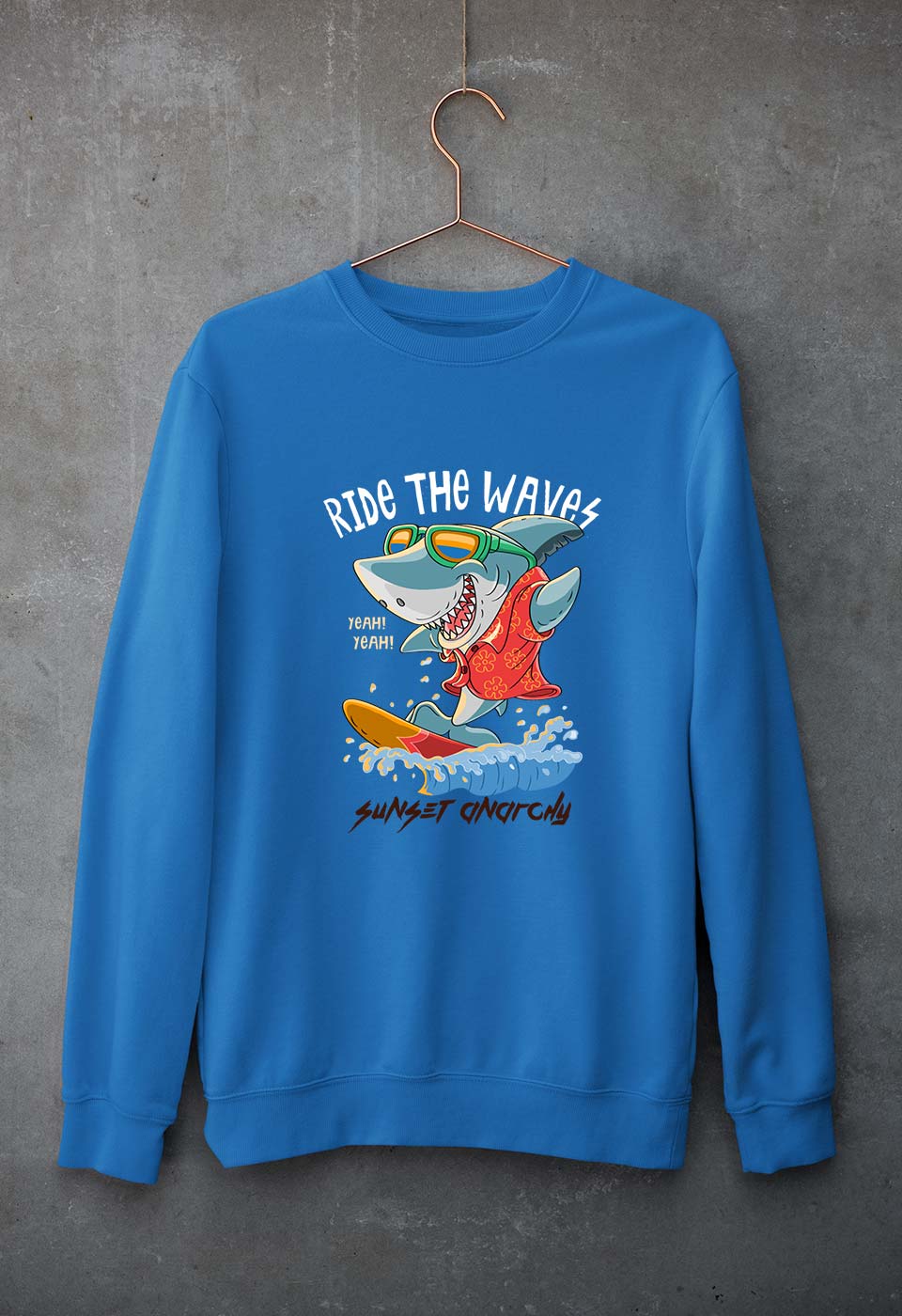 Shark Unisex Sweatshirt for Men/Women-S(40 Inches)-Royal Blue-Ektarfa.online