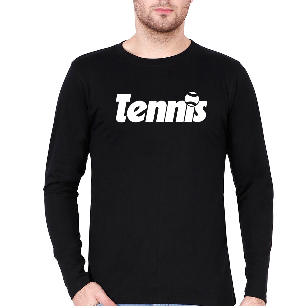 Tennis Full Sleeves T-Shirt for Men-Black-Ektarfa.online