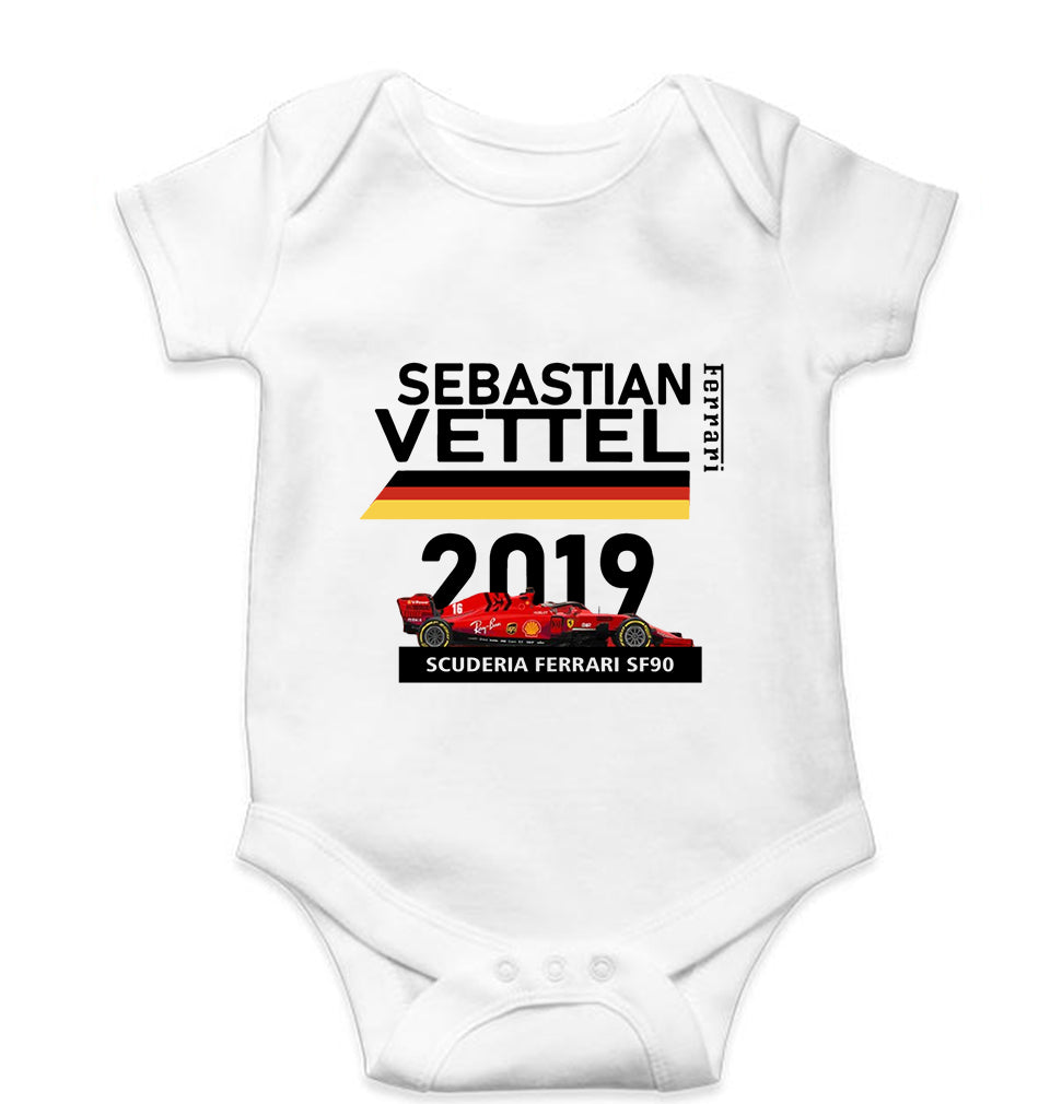 Sebastian Vettel F1 Ferrari Kids Romper For Baby Boy/Girl-White-Ektarfa.online