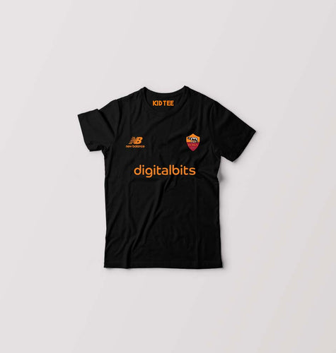 A.S. Roma 2021-22 Kids T-Shirt for Boy/Girl-Black-Ektarfa.online