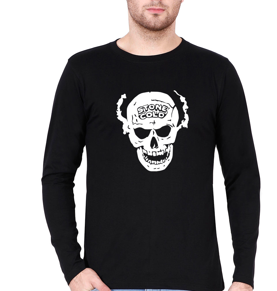 Stone Cold Steve Austin (WWE) Full Sleeves T-Shirt for Men-Black-Ektarfa.online