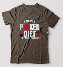 Load image into Gallery viewer, Poker T-Shirt for Men-S(38 Inches)-Olive Green-Ektarfa.online
