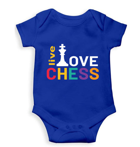 Chess Love Kids Romper For Baby Boy/Girl-0-5 Months(18 Inches)-Royal Blue-Ektarfa.online