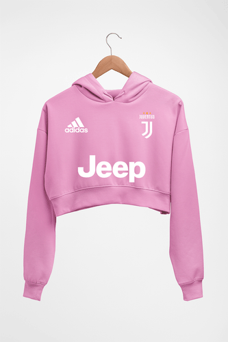 Juventus F.C. 2021-22 Crop HOODIE FOR WOMEN-Light Baby Pink-Ektarfa.online