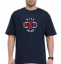 Load image into Gallery viewer, Rise &amp; Grind Gym Oversized T-Shirt for Men-Navy Blue-Ektarfa.online
