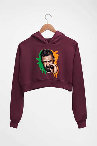 Conor McGregor Crop HOODIE FOR WOMEN-Maroon-Ektarfa.online