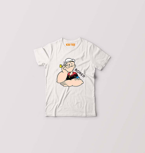 Popeye Kids T-Shirt for Boy/Girl-White-Ektarfa.online