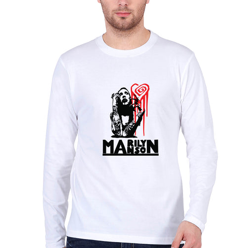 Marilyn Manson Full Sleeves T-Shirt for Men-White-Ektarfa.online