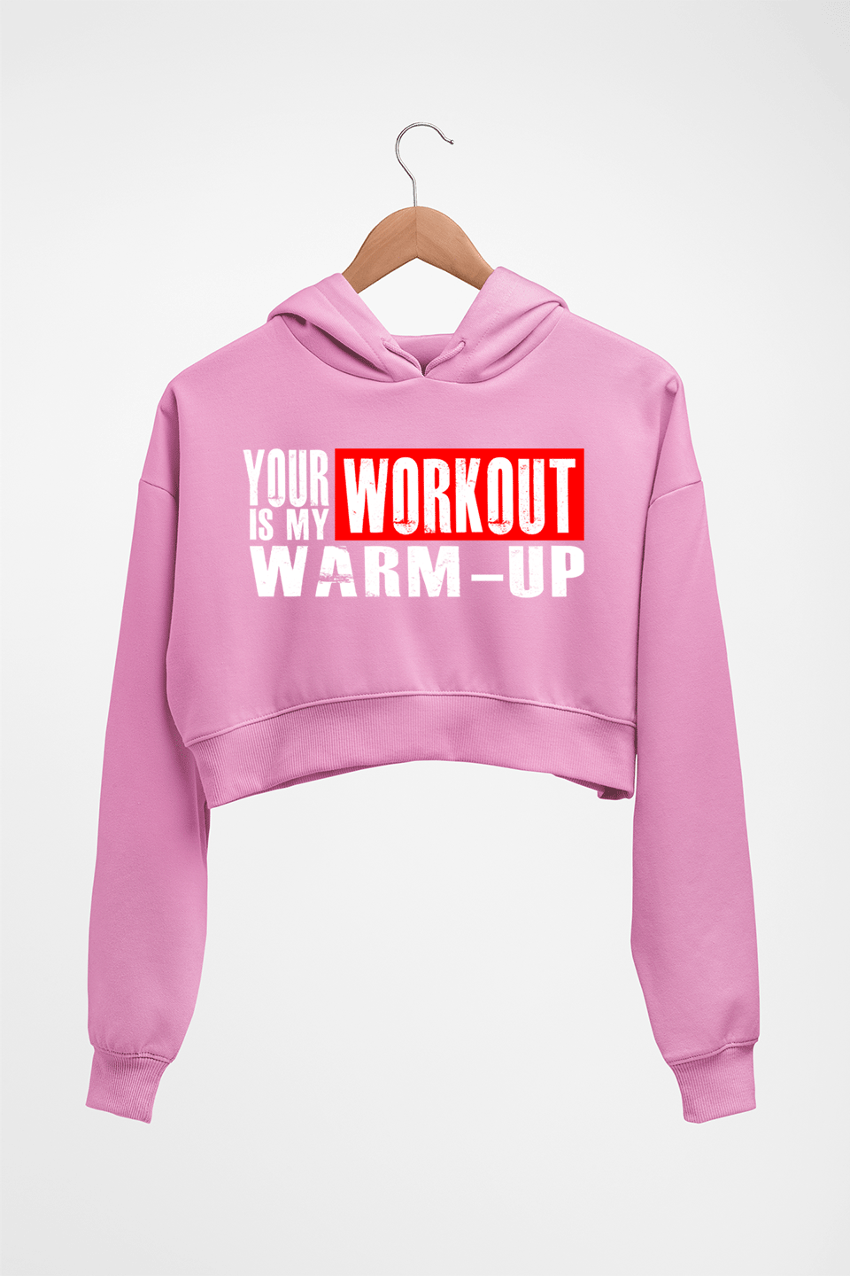 Gym Crop HOODIE FOR WOMEN-Light Baby Pink-Ektarfa.online