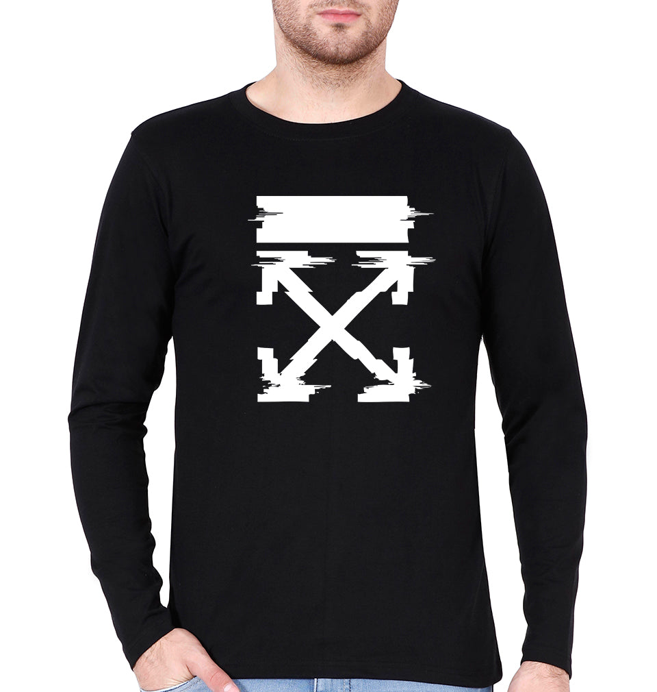 Off White Tee Full Sleeves T-Shirt for Men-Black-Ektarfa.online
