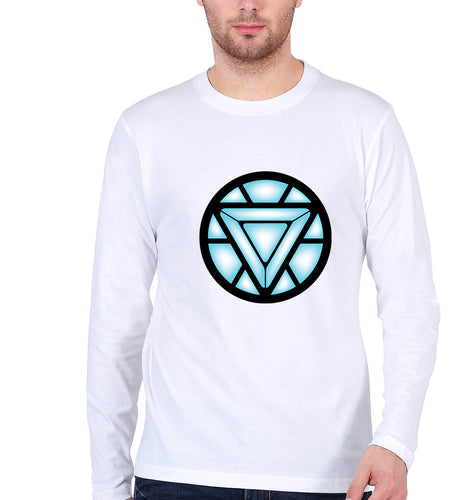 ARC REACTOR Iron Man Superhero Full Sleeves T-Shirt for Men-White-Ektarfa.online
