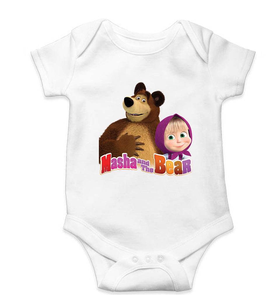 Masha and the Bear Kids Romper For Baby Boy/Girl-White-Ektarfa.online