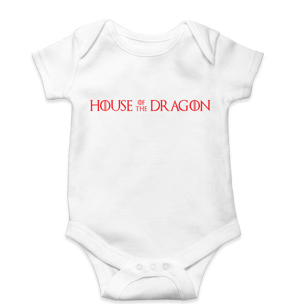 House of the Dragon Kids Romper For Baby Boy/Girl-0-5 Months(18 Inches)-White-Ektarfa.online