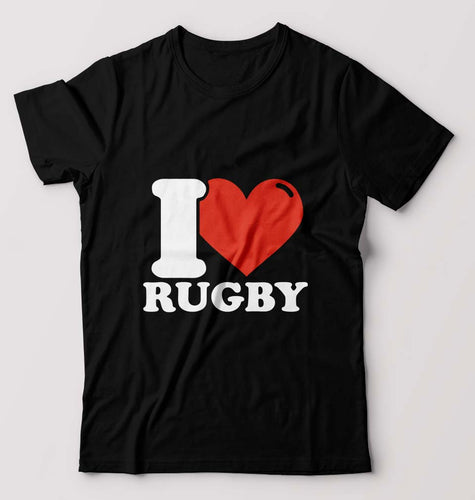 I Love Rugby T-Shirt for Men-Black-Ektarfa.online