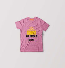 Load image into Gallery viewer, Kings Are Born In April Kids T-Shirt for Boy/Girl-Pink-Ektarfa.online
