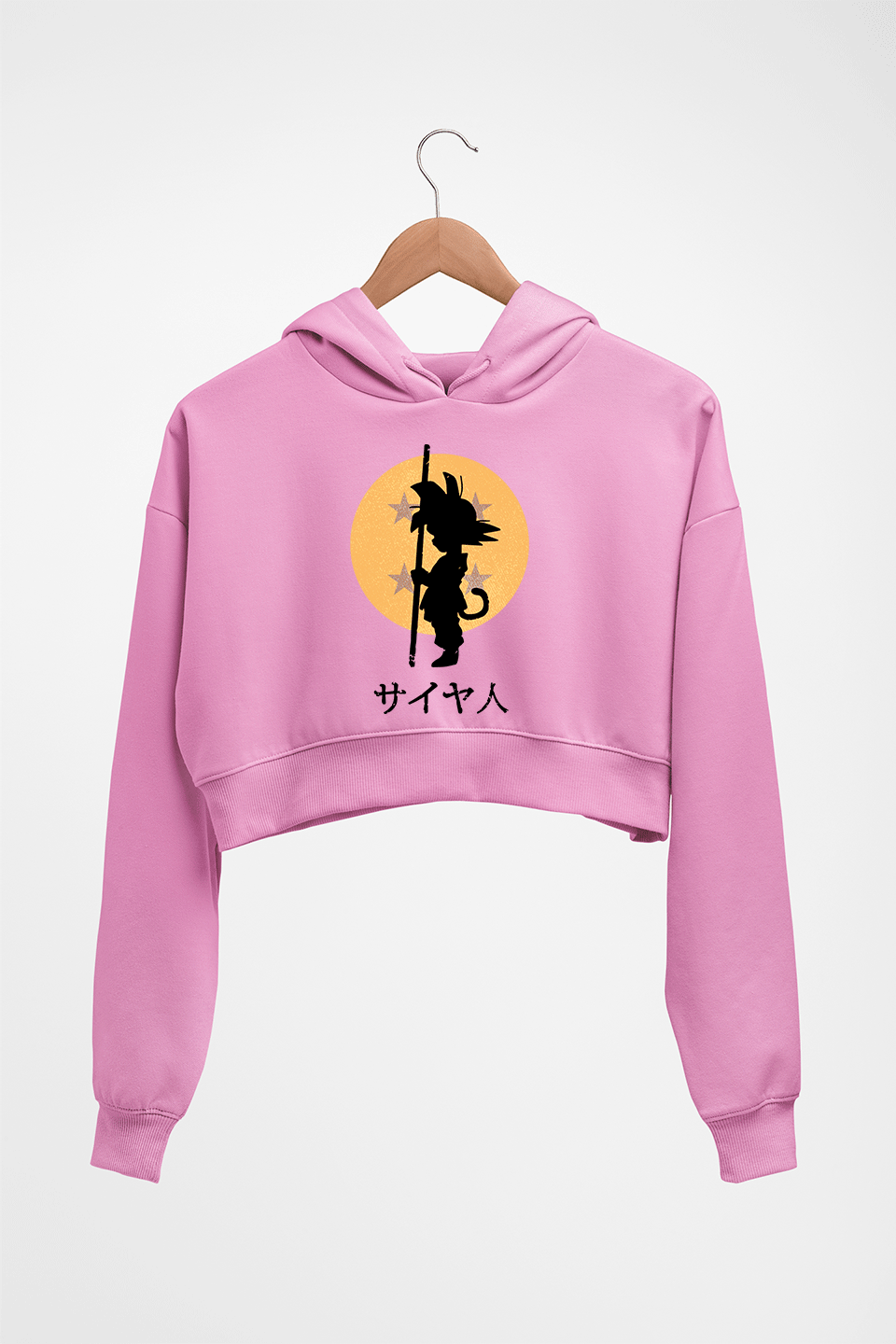 Dragon Ball Goku Crop HOODIE FOR WOMEN-Light Baby Pink-Ektarfa.online