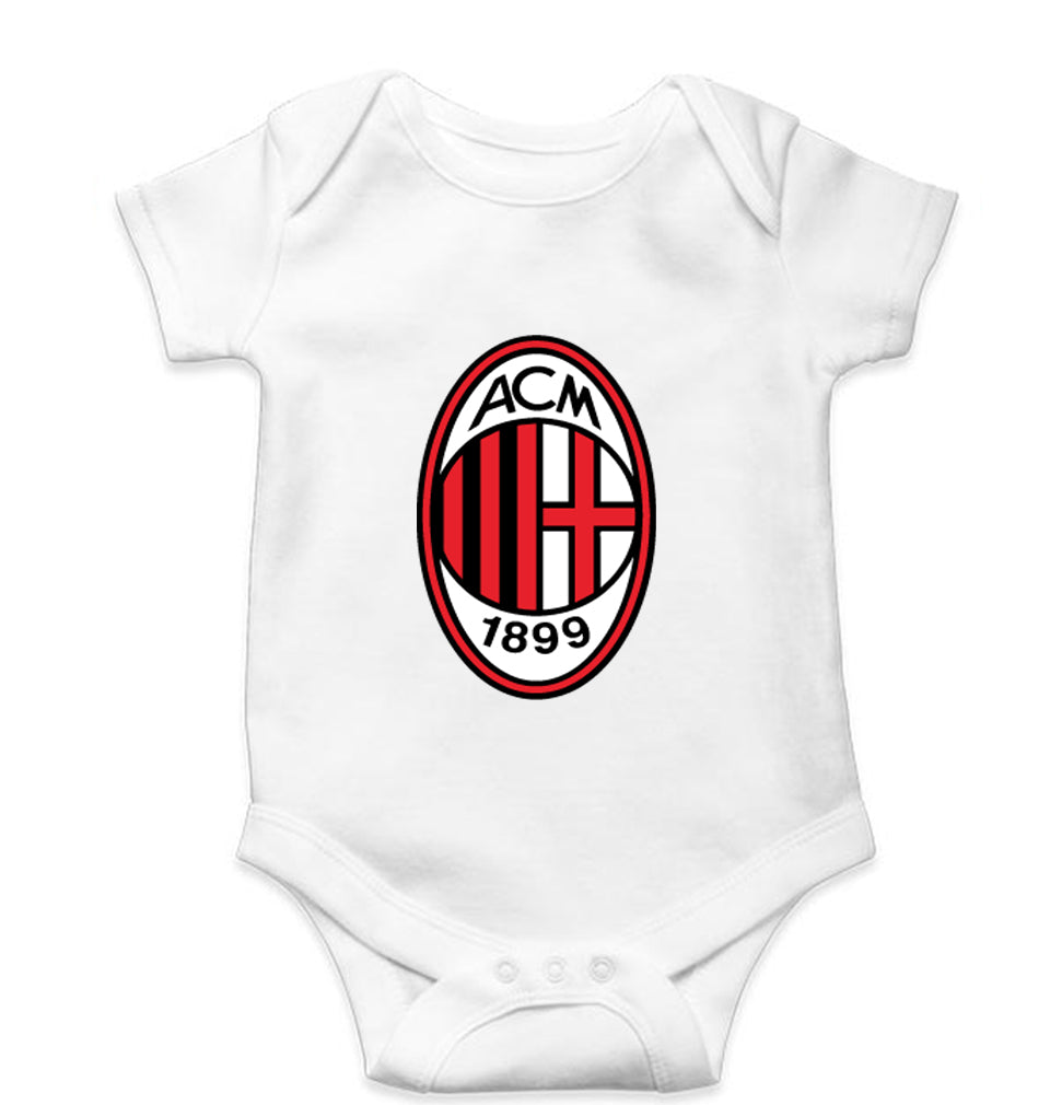 A.C. Milan Kids Romper For Baby Boy/Girl-0-5 Months(18 Inches)-White-Ektarfa.online