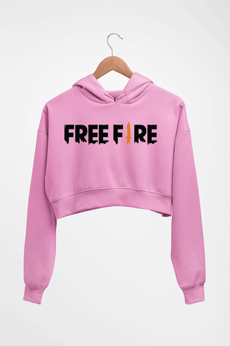 Free Fire Crop HOODIE FOR WOMEN-Light Baby Pink-Ektarfa.online