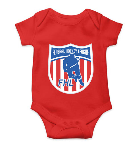 Federal Hockey League Kids Romper For Baby Boy/Girl-0-5 Months(18 Inches)-RED-Ektarfa.online