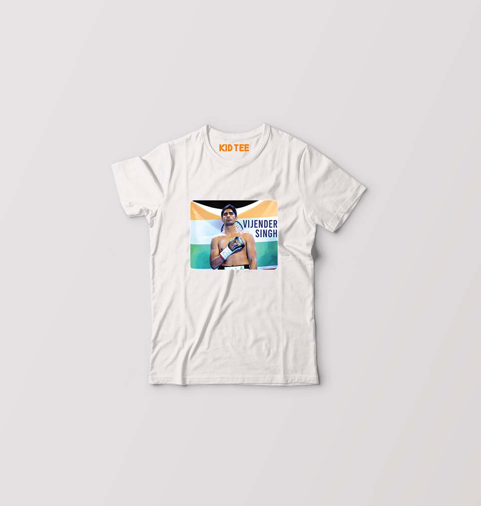 Vijender Singh Kids T-Shirt for Boy/Girl-White-Ektarfa.online