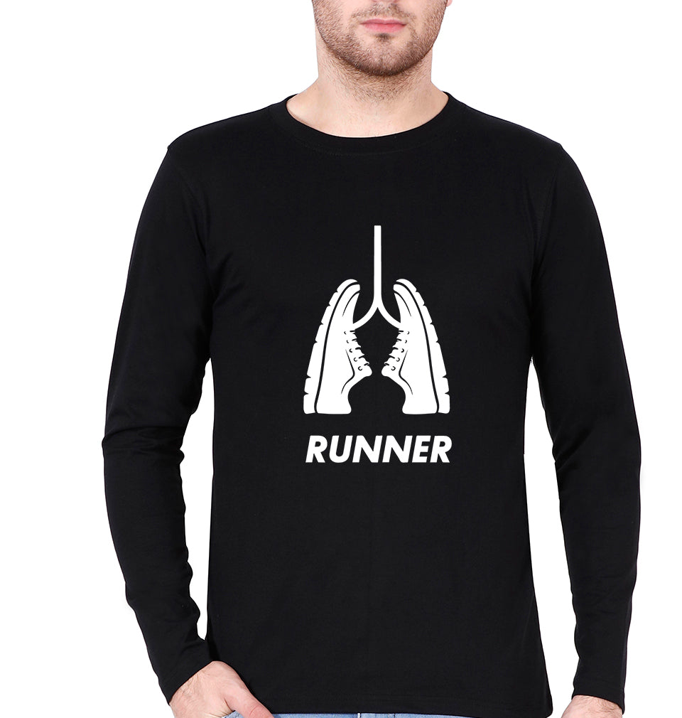 Runner Running Full Sleeves T-Shirt for Men-Black-Ektarfa.online