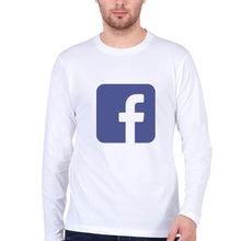 Load image into Gallery viewer, Facebook Full Sleeves T-Shirt for Men-White-Ektarfa.online
