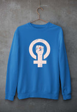 Load image into Gallery viewer, Feminist Unisex Sweatshirt for Men/Women-S(40 Inches)-Royal Blue-Ektarfa.online
