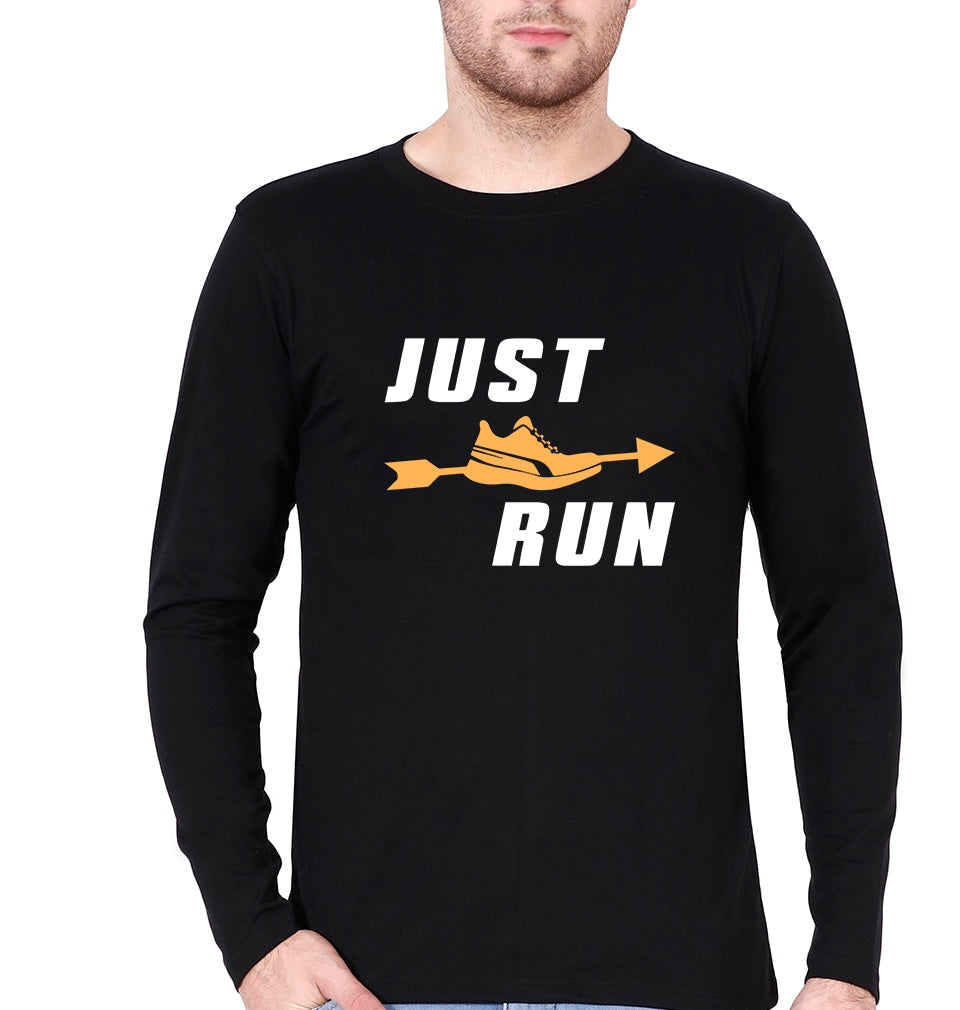 Runner Running Full Sleeves T-Shirt for Men-Black-Ektarfa.online