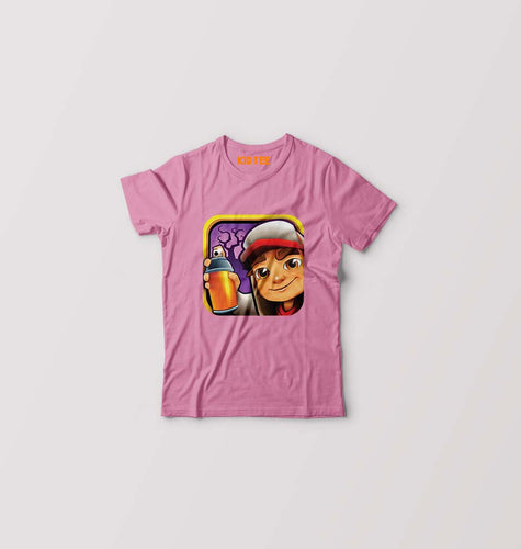 Subway Surfers Kids T-Shirt for Boy/Girl-Pink-Ektarfa.online