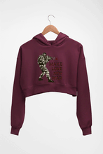 Load image into Gallery viewer, Guns N&#39; Roses Make Love Not War Crop HOODIE FOR WOMEN-Maroon-Ektarfa.online
