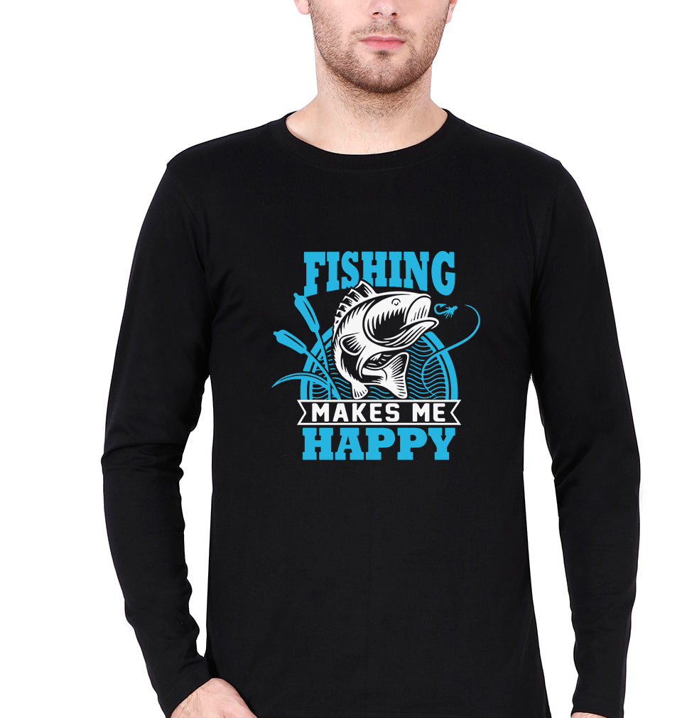 Fishing Full Sleeves T-Shirt for Men-Black-Ektarfa.online