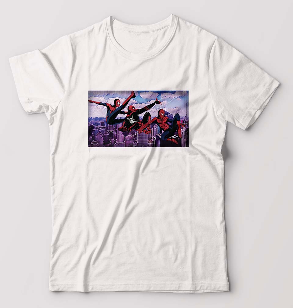 Spiderman Superhero T-Shirt for Men-S(38 Inches)-White-Ektarfa.online