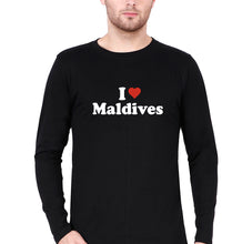 Load image into Gallery viewer, I Love Maldives T Full Sleeves T-Shirt for Men-Black-Ektarfa.online
