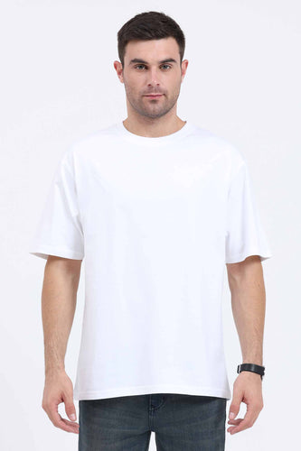 Plain White Oversized T-Shirt For Men-Ektarfa.co.in