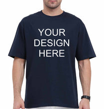 Load image into Gallery viewer, Customized-Custom-Personalized Oversized T-Shirt for MenNavy Blue-Ektarfa.co.in

