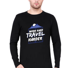 Load image into Gallery viewer, Travel Harder Full Sleeves T-Shirt for Men-Black-Ektarfa.online
