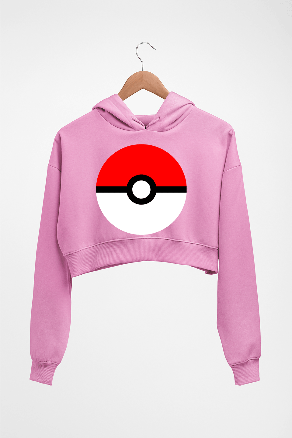 Pokémon Crop HOODIE FOR WOMEN-Light Baby Pink-Ektarfa.online