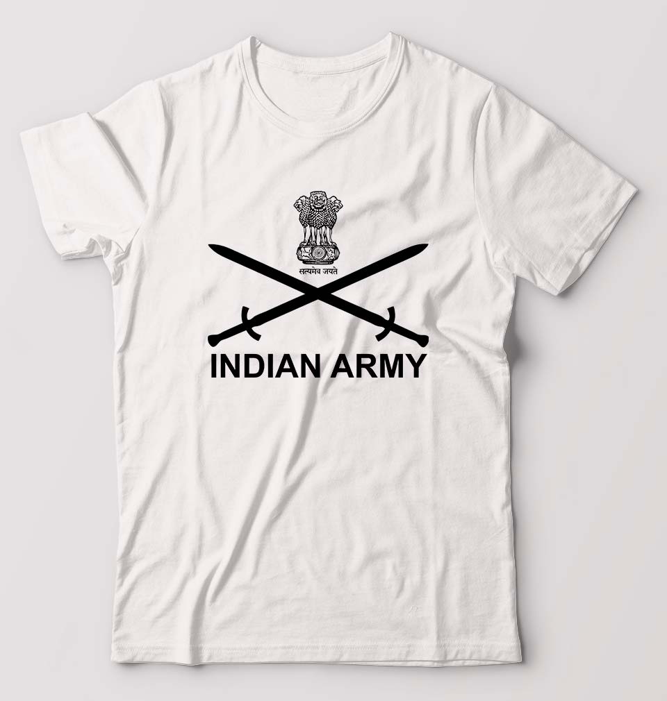 Indian Army T-Shirt for Men-White-Ektarfa.online