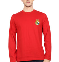 Load image into Gallery viewer, Real Madrid Logo Full Sleeves T-Shirt for Men-Red-Ektarfa.online

